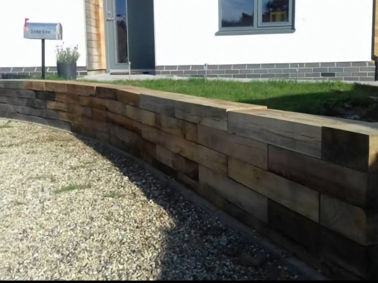 Oak Sleeper retaining wall Oak Sleeper retaining wall